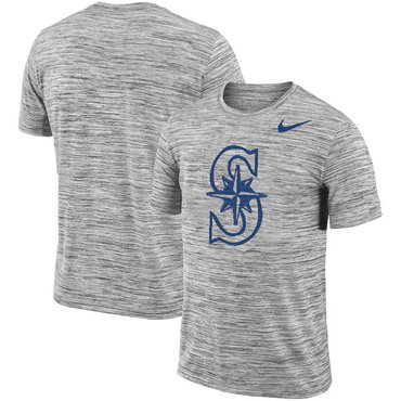 Seattle Mariners Nike Heathered Black Sideline Legend Velocity Travel Performance T-Shirt