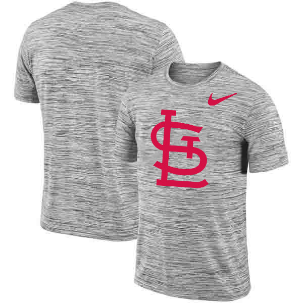 St. Louis Cardinals Nike Heathered Black Sideline Legend Velocity Travel Performance T-Shirt