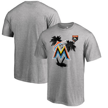 Miami Marlins Fanatics Branded 2018 MLB Spring Training Vintage T Shirt Heather Gray