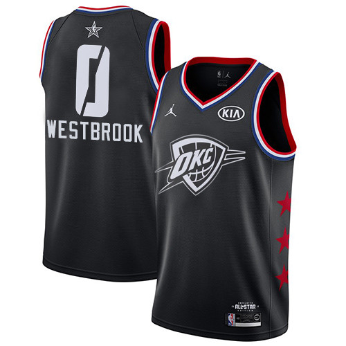 Thunder #0 Russell Westbrook Black Basketball Jordan Swingman 2019 All-Star Game Jersey