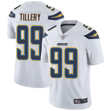 Chargers #99 Jerry Tillery White Men's Stitched Football Vapor Untouchable Limited Jersey