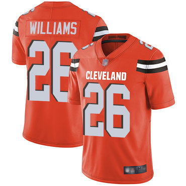 Browns #26 Greedy Williams Orange Alternate Men's Stitched Football Vapor Untouchable Limited Jersey