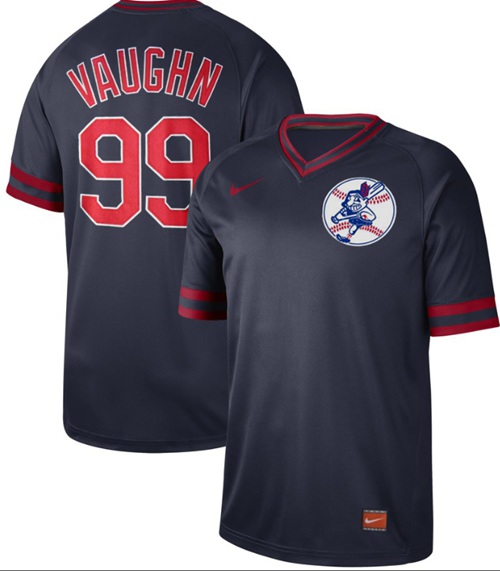 Indians #99 Ricky Vaughn Navy Authentic Cooperstown Collection Stitched Baseball Jersey