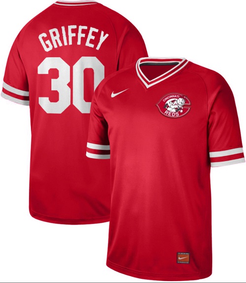 Reds #30 Ken Griffey Red Authentic Cooperstown Collection Stitched Baseball Jersey