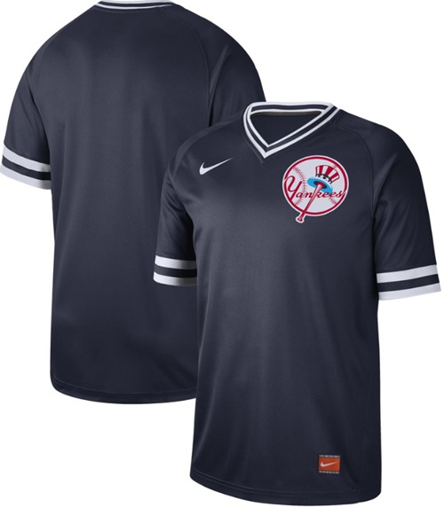 Yankees Blank Navy Authentic Cooperstown Collection Stitched Baseball Jersey