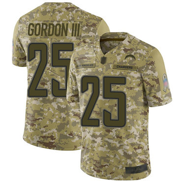 Chargers #25 Melvin Gordon III Camo Youth Stitched Football Limited 2018 Salute to Service Jersey