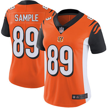 Bengals #89 Drew Sample Orange Alternate Women's Stitched Football Vapor Untouchable Limited Jersey