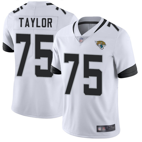 Jaguars #75 Jawaan Taylor White Men's Stitched Football Vapor Untouchable Limited Jersey