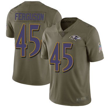 Ravens #45 Jaylon Ferguson Olive Men's Stitched Football Limited 2017 Salute To Service Jersey