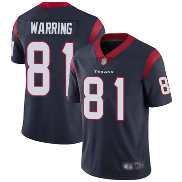 Texans #81 Kahale Warring Navy Blue Team Color Men's Stitched Football Vapor Untouchable Limited Jersey