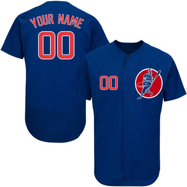 Cubs Blue Men's Customized Flexbase New Design Jersey