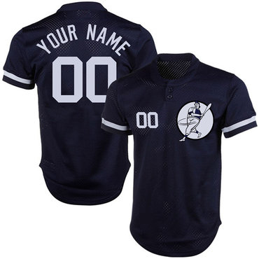 Yankees Blue Men's Customized Cool Base New Design Jersey