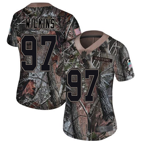 Dolphins #97 Christian Wilkins Camo Women's Stitched Football Limited Rush Realtree Jersey