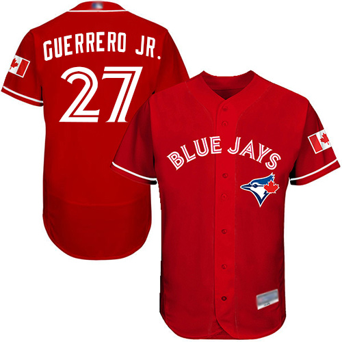 Men's Toronto Blue Jays #27 Vladimir Guerrero Jr. Red Flexbase Authentic Collection Canada Day Stitched Baseball Jersey