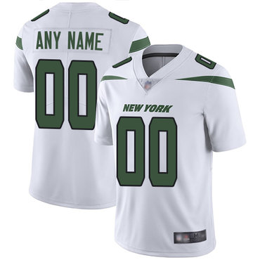 Customized New York Jets Road Men's White Vapor Untouchable Football Limited Jersey