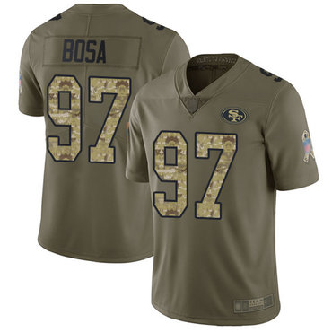 49ers #97 Nick Bosa Olive Camo Youth Stitched Football Limited 2017 Salute to Service Jersey