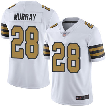 Saints #28 Latavius Murray White Youth Stitched Football Limited Rush Jersey