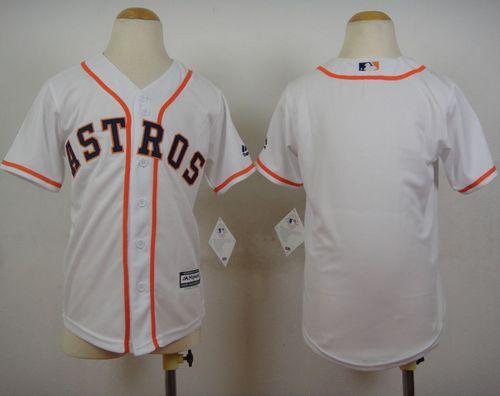 Astros Blank White Cool Base Stitched Youth Baseball Jersey