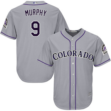 Rockies #9 Daniel Murphy Grey Cool Base Stitched Youth Baseball Jersey