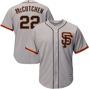 Giants #22 Andrew McCutchen Grey Road 2 Cool Base Stitched Youth Baseball Jersey