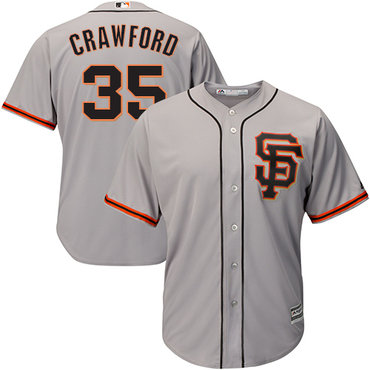 Giants #35 Brandon Crawford Grey Road 2 Cool Base Stitched Youth Baseball Jersey