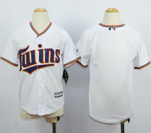 Twins Blank White Cool Base Stitched Youth Baseball Jersey