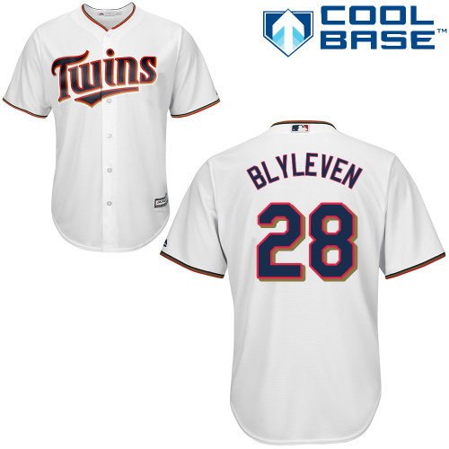 Twins #28 Bert Blyleven White Cool Base Stitched Youth Baseball Jersey