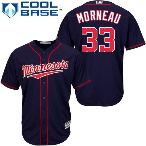 Twins #33 Justin Morneau Stitched Navy Blue Cool Base Youth Baseball Jersey