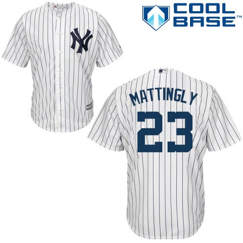 Yankees #23 Don Mattingly White Cool Base Stitched Youth Baseball Jersey