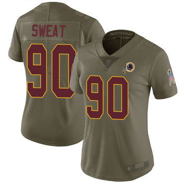 Redskins #90 Montez Sweat Olive Women's Stitched Football Limited 2017 Salute to Service Jersey