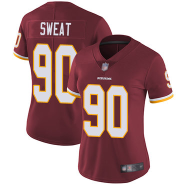 Redskins #90 Montez Sweat Burgundy Red Team Color Women's Stitched Football Vapor Untouchable Limited Jersey