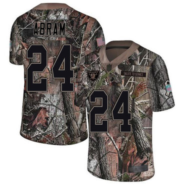 Raiders #24 Johnathan Abram Camo Youth Stitched Football Limited Rush Realtree Jersey