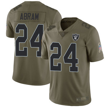 Raiders #24 Johnathan Abram Olive Youth Stitched Football Limited 2017 Salute to Service Jersey