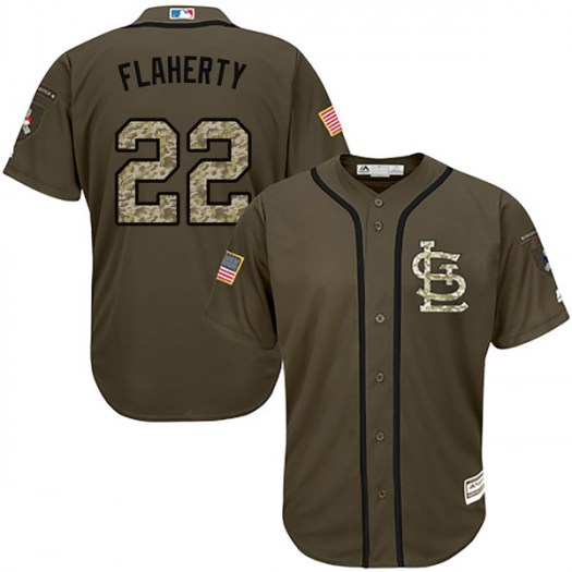 Men's St. Louis Cardinals #22 Jack Flaherty Green Salute to Service Jersey