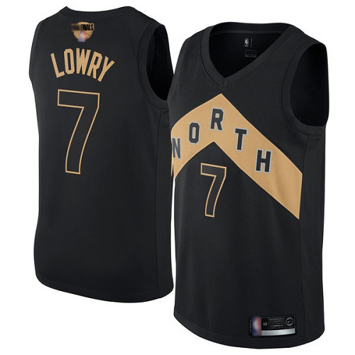 Raptors #7 Kyle Lowry Black 2019 Finals Bound Basketball Swingman City Edition Jersey