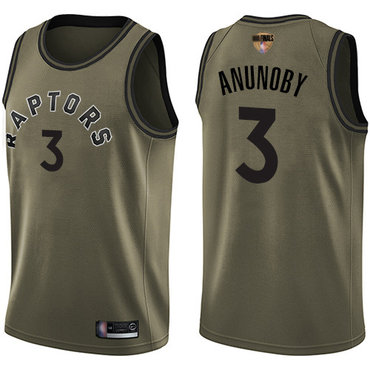 Raptors #3 OG Anunoby Green Salute to Service 2019 Finals Bound Basketball Swingman Jersey