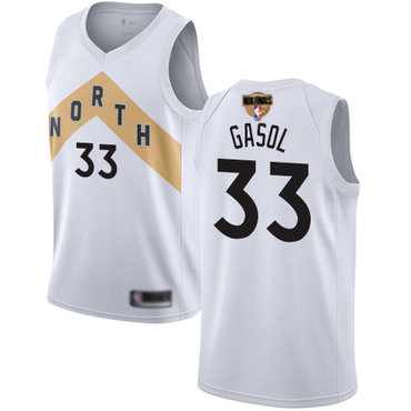 Raptors #33 Marc Gasol White 2019 Finals Bound Basketball Swingman City Edition 2018-19 Jersey