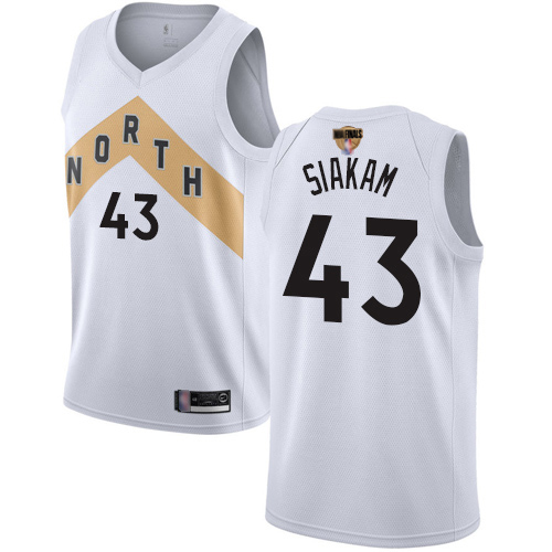 Raptors #43 Pascal Siakam White 2019 Finals Bound Basketball Swingman City Edition 2018-19 Jersey