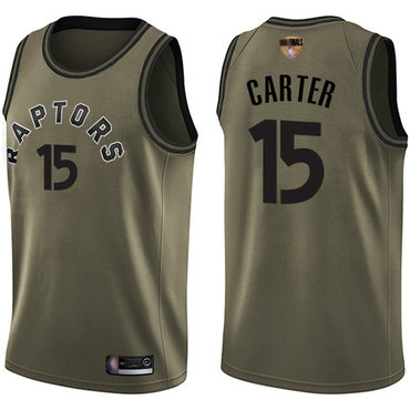 Raptors #15 Vince Carter Green Salute to Service 2019 Finals Bound Basketball Swingman Jersey