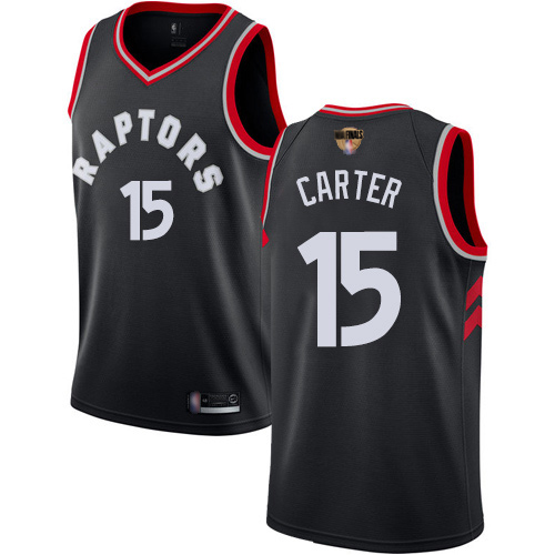 Raptors #15 Vince Carter Black 2019 Finals Bound Basketball Swingman Statement Edition Jersey