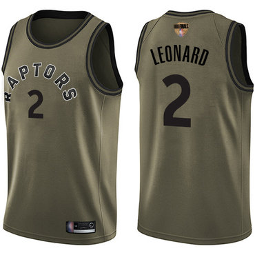 Raptors #2 Kawhi Leonard Green 2019 Finals Bound Basketball Swingman Salute to Service Jersey