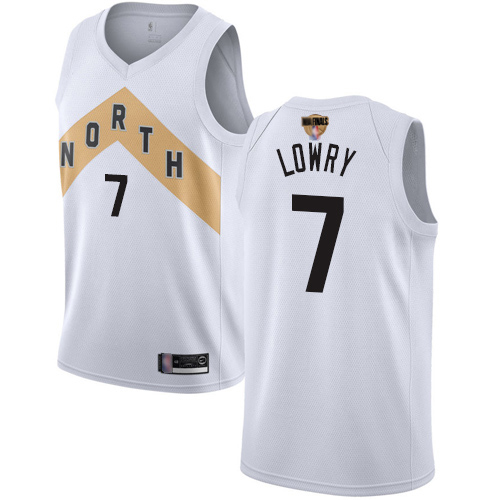 Raptors #7 Kyle Lowry White 2019 Finals Bound Basketball Swingman City Edition 2018-19 Jersey