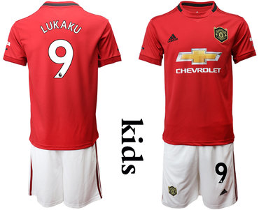 2019-20 Manchester United 9 LUKAKU Youth Home Soccer Jersey