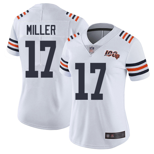 Bears #17 Anthony Miller White Alternate Women's Stitched Football Vapor Untouchable Limited 100th Season Jersey