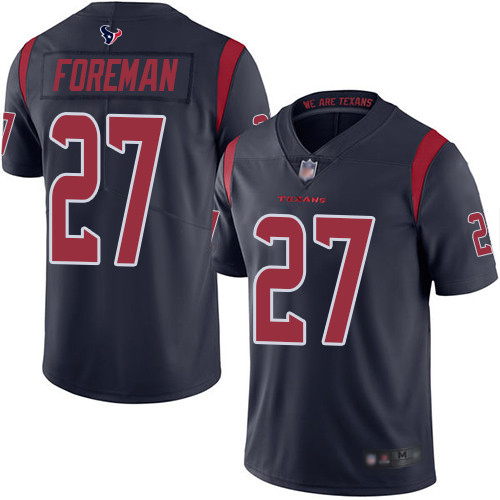 Texans #27 D'Onta Foreman Navy Blue Men's Stitched Football Limited Rush Jersey