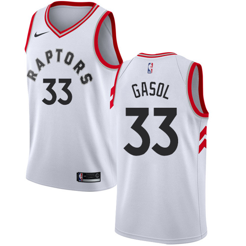 Raptors #33 Marc Gasol White Women's Basketball Swingman Association Edition Jersey