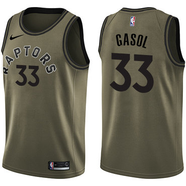 Raptors #33 Marc Gasol Green Salute to Service Youth Basketball Swingman Jersey