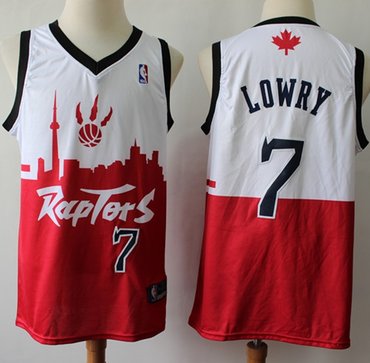 Raptors #7 Kyle Lowry White Red Basketball Swingman City Edition Jersey