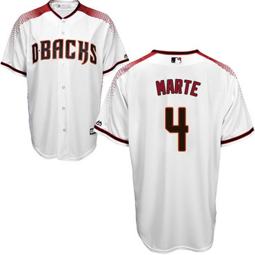 Diamondbacks #4 Ketel Marte White Crimson Home Women's Stitched Baseball Jersey