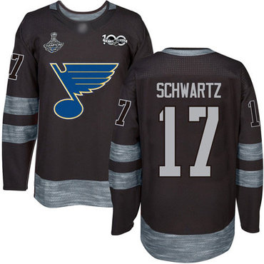 Blues #17 Jaden Schwartz Black 1917-2017 100th Anniversary Stanley Cup Champions Stitched Hockey Jersey